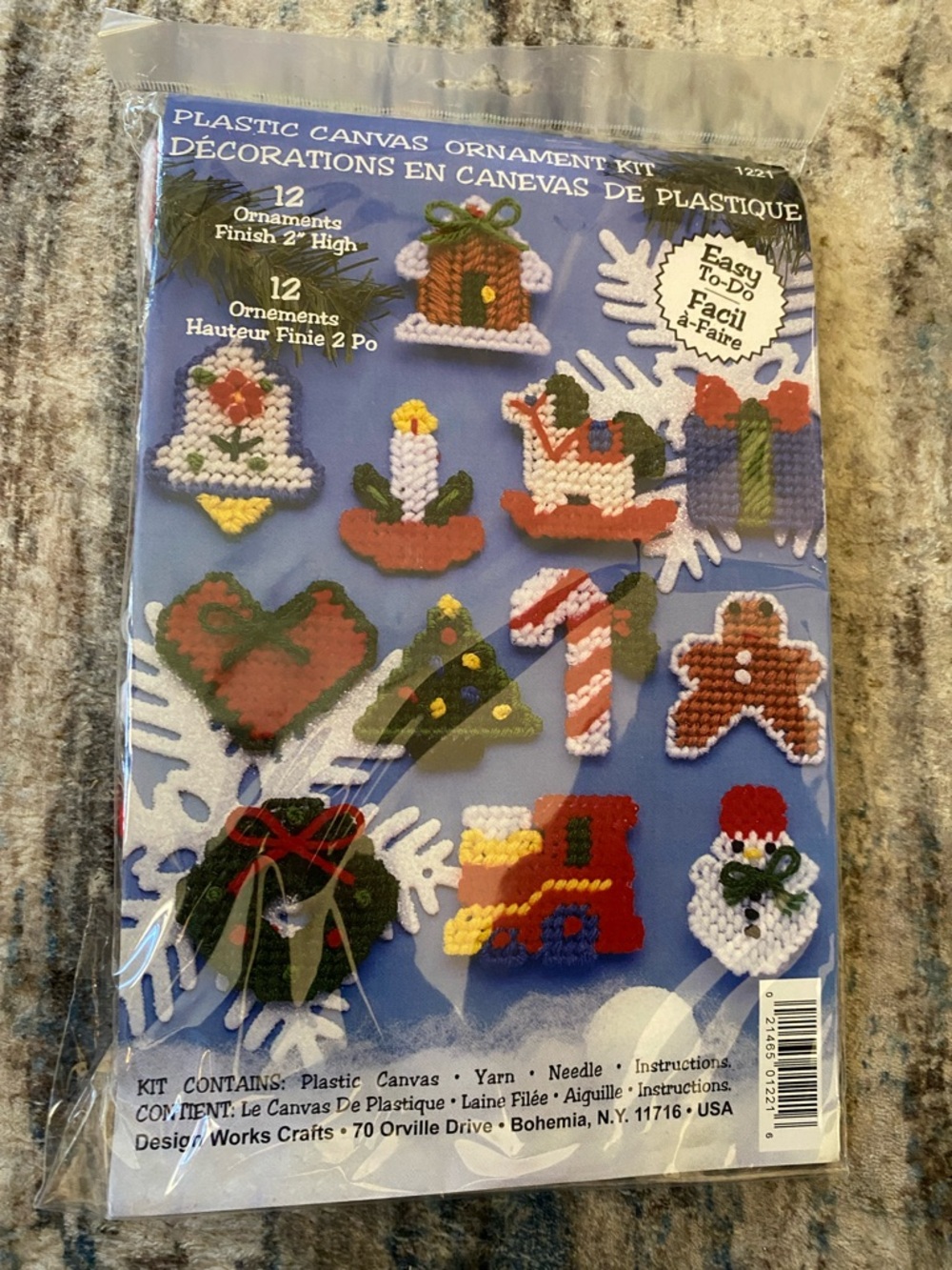 Plastic Canvas Holiday Ornament Kit - Multi-Color